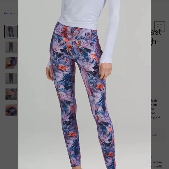 lululemon Fast &Free Leggings sz 4 28" in PUR - Picture 2 of 10